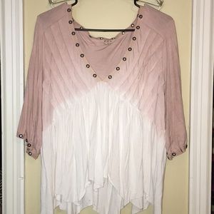 Blush to cream flowy top